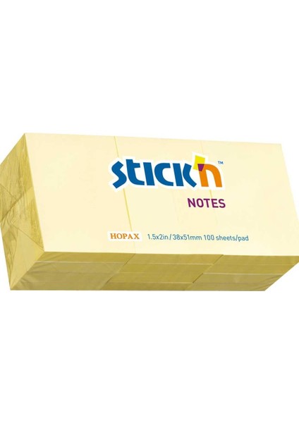 Stıckn Yapışkanlı Not Kağıdı 100 Yp 35X51 Pastel Sarı 21530