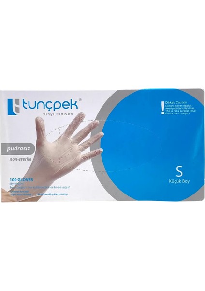 Tunçpek Vinyl Eldiven Pudrasız 100 Adet - S