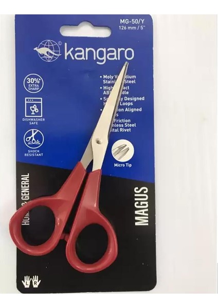 Makas Magus 126 mm Kırmızı Mg-50