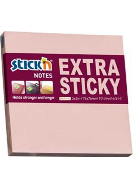 Stıckn Yapışkanlı Not Kağıdı Extra 90 Yp 76X76 Pastel Pembe HE21661