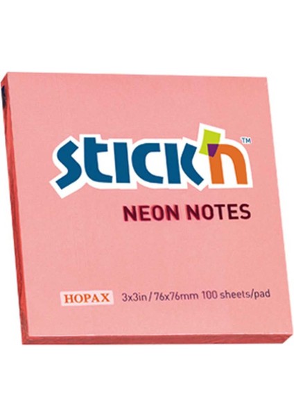 Stıckn Yapışkanlı Not Kağıdı 100 Yp 76X76 Neon Pembe HE21166