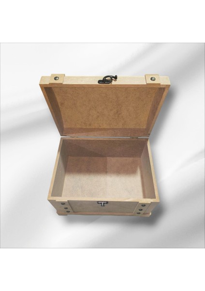 Ahşap Boyanabilir Takı-Makyaj-Aksesuar- Dekoratif Klipsli Orta Boy Çok Amaçlı Sandık Kutu modelleri
