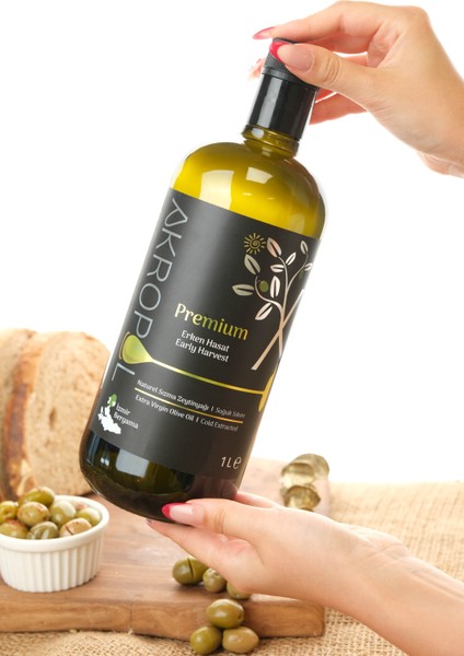 Premium 1 Litre Soğuk Sıkım Erken Hasat Naturel Sızma Zeytinyağı - Taptaze Meyvemsi Aroma indirimleri
