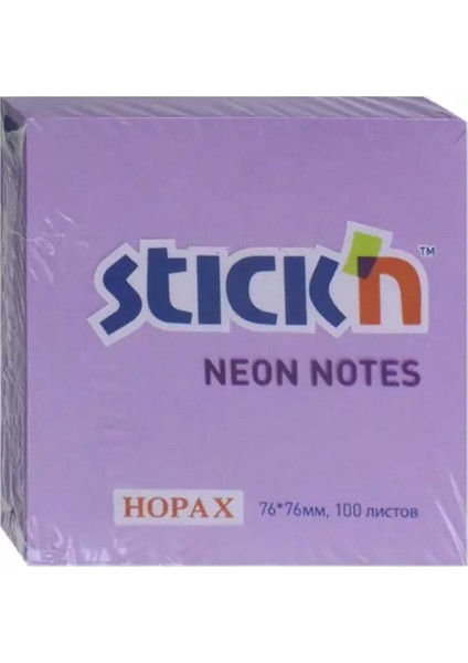 Stickn Yapışkanlı Not Kağıdı 76X76 Neon Mor 100 Yp HE21210