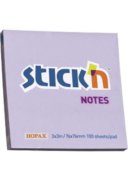 Stıckn Yapışkanlı Not Kağıdı 100 Yp 76X76 Pastel Lila HE21403