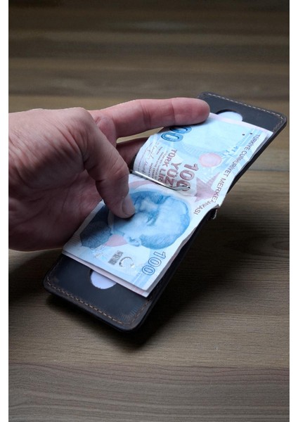 Kahverengi Deri Para Klipsli Cüzdan İnce Kartlık Erkek Cüzdan Hediyelik fırsatları