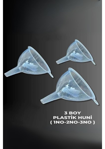 Şeffaf Huni, Pratik Şişe Hunisi, Huni Seti 3 Boy