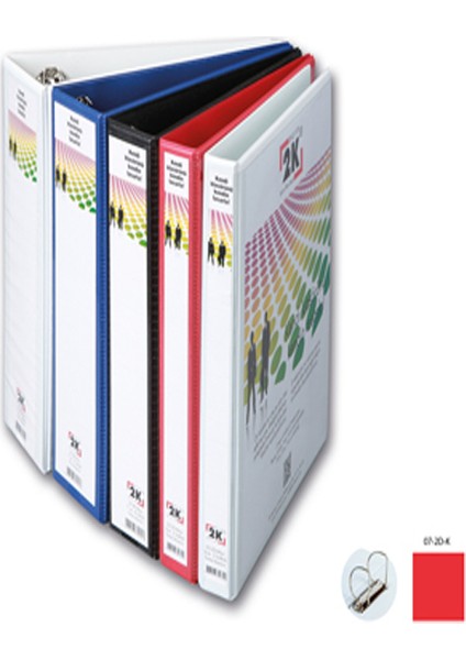 Sunum Klasörü Cepli 2 Halkalı 70 mm Kırmızı 07-2d-K