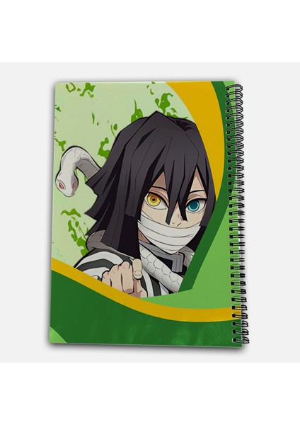 Demon Slayer Obanai Çizgili A4 Okul Defteri 72 Yaprak Model 3 modelleri
