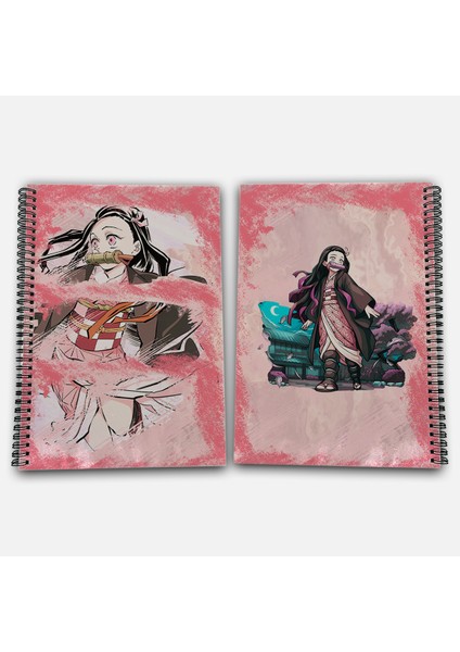 Demon Slayer Nezuko Çizgisiz A4 Okul Defteri 72 Yaprak Model 2