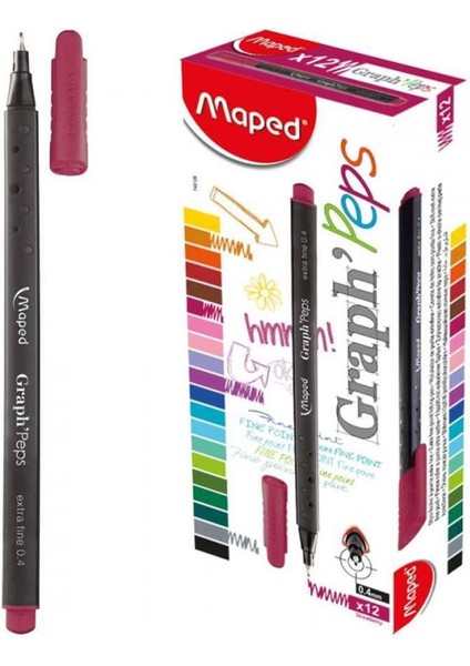 Fineliner Graph 0.4 mm Koyu Pembe 12 Li 749126
