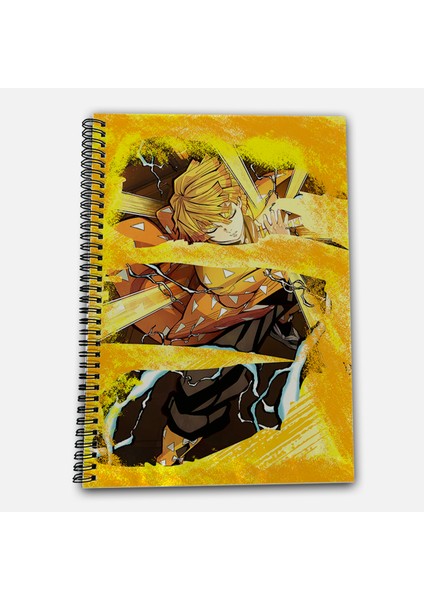 Demon Slayer Zenitsu Çizgili A4 Okul Defteri 72 Yaprak Model 2 fiyatları