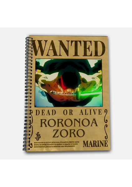 One Piece Zoro Çizgisiz A4 Okul Defteri 72 Yaprak Model 1 - Hasır Şapka Serisi fiyatları
