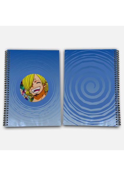 One Piece Sanji Çizgili A4 Okul Defteri 72 Yaprak Model 3 - Hasır Şapka Serisi