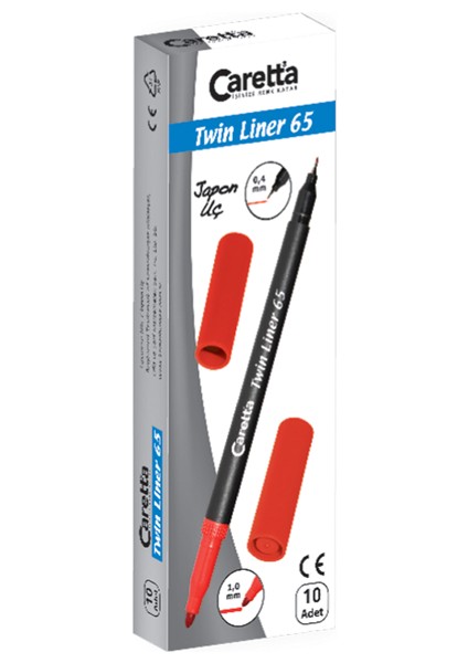 Twinliner Çift Uçlu Keçeli Kalem 0.4 Mm-1.0 mm Pembe 10 Lu 65/09
