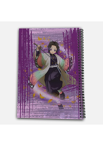 Demon Slayer Shinobu Çizgili A4 Okul Defteri 72 Yaprak Model 2 modelleri