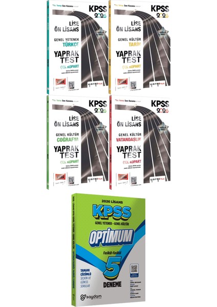 Türkçe Tarih Coğrafya Vatandaşlık Çek Kopart Yaprak Test - Lisans Optimum 5 Deneme