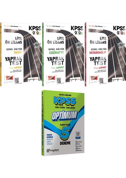 Lise Ön Lisans Tarih Coğrafya Vatandaşlık Çek Kopart Yaprak Test - Lisans Optimum 5 Deneme
