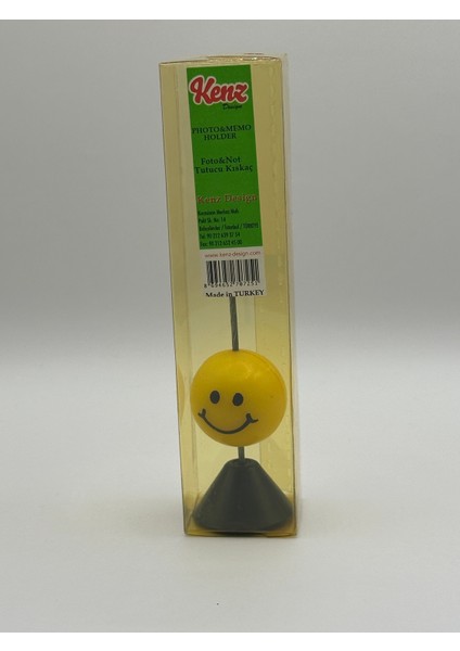 Smiley - Gülen Yüz Tasarımlı Masaüstü Not Tutucu – Siyah Tabanlı Klipsli Notluk fiyatları