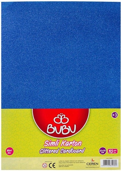 Bu-Bu Fon Kartonu Simli 50X70 Mavi 10 Lu BUBU-FK0009