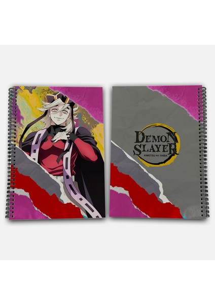 Demon Slayer Doma Çizgili A4 Okul Defteri 72 Yaprak Model 1