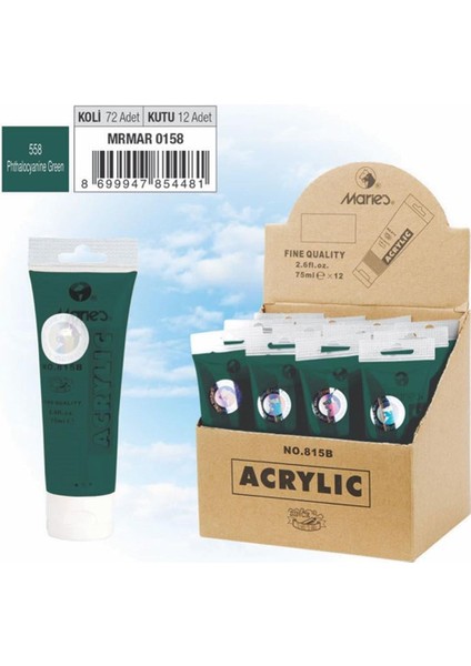 Akrilik Boya 75 ml Phthalocyanine Yeşil 815-558