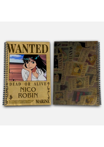 One Piece Robin Kareli A4 Okul Defteri 72 Yaprak Model 1 - Hasır Şapka Serisi