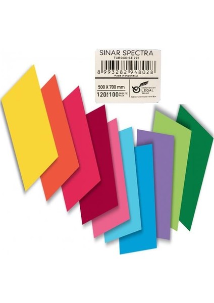 Sınar Fon Kartonu 100 Lü 50X70 120 gr Turkuaz 220