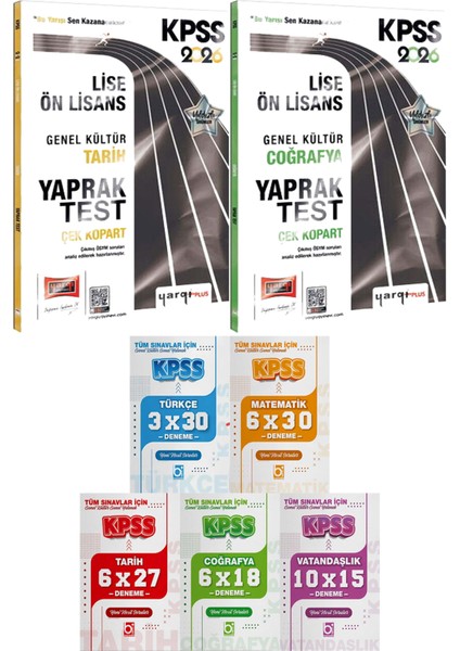 2026 Kpss Lise Ön Lisans Tarih Coğrafya Çek Kopart Yaprak Test - 5 Ders 31 Deneme