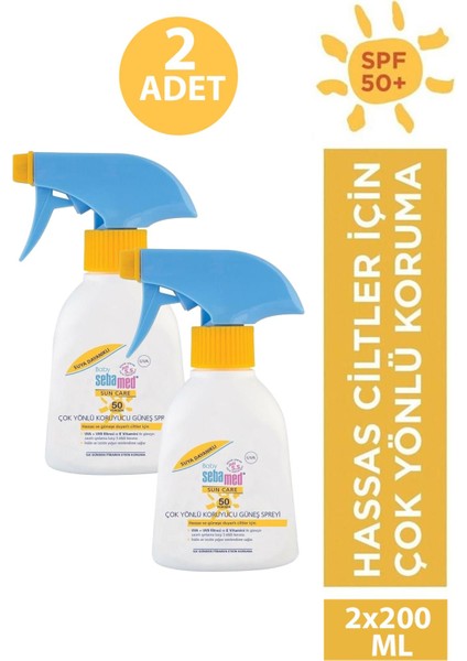 Sebamed Baby Çok Yönlü Koruyucu Güneş Spreyi SPF50 200 ml 2 Adet