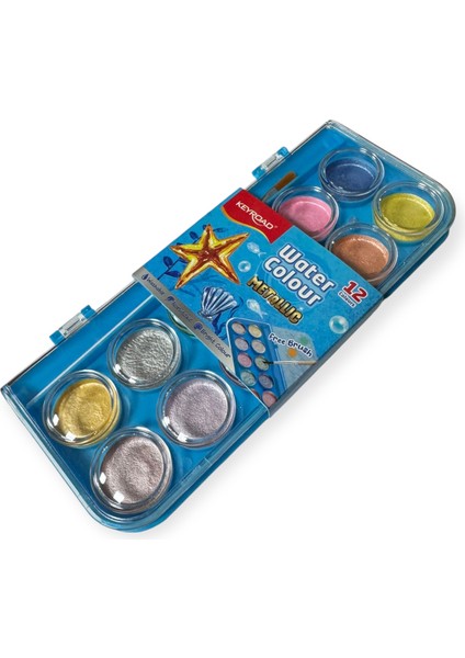 Keyroad Metalik Sulu Boya Seti, 12 Renk, Büyük Boy fırsatları