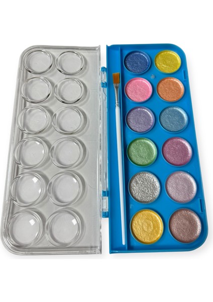 Keyroad Metalik Sulu Boya Seti, 12 Renk, Büyük Boy