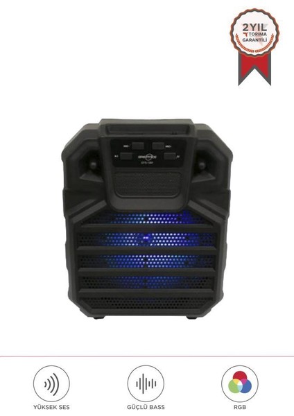 GTS-1397 Siyah 6,5 Inc Rgb Ledli Taşınabilir Bluetooth Hoparlör Parti Speaker