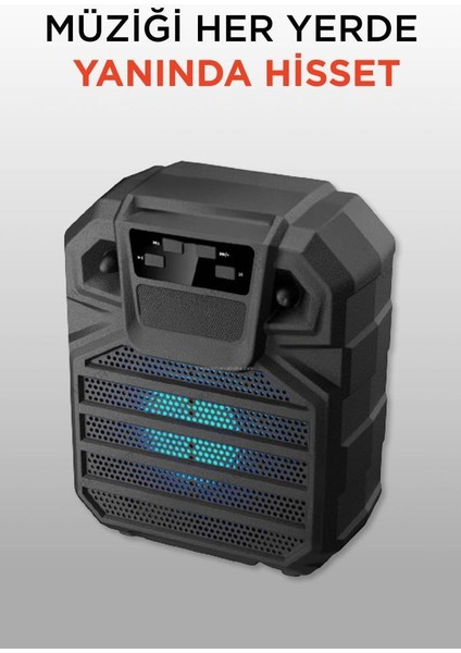 GTS-1397 Siyah 6,5 Inc Rgb Ledli Taşınabilir Bluetooth Hoparlör Parti Speaker fırsatları