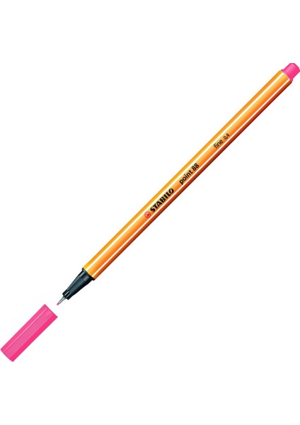 Keçe Uçlu Ince Kalem 88 Point 0.4 mm Fosforlu Kırmızı 88/040