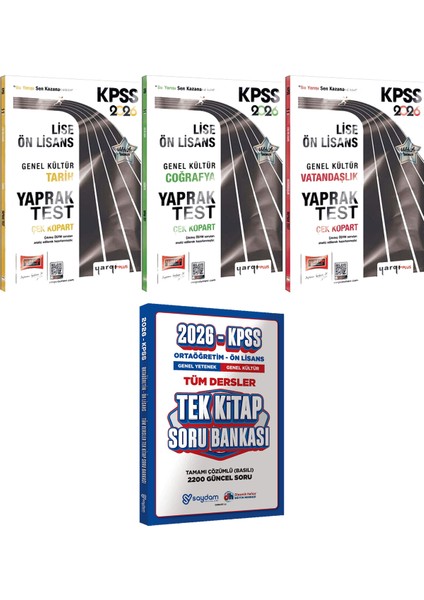 Lise Ön Lisans Tarih Coğrafya Vatandaşlık Çek Kopart Yaprak Test - Ortaöğretim Ön Lisans Tek Kitap Soru