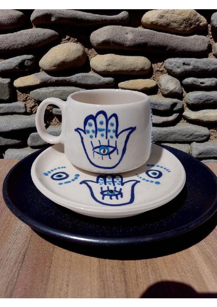 El Yapımı Fatıma Eli(Hamse Eli) Bereket Tabaklı Kupa