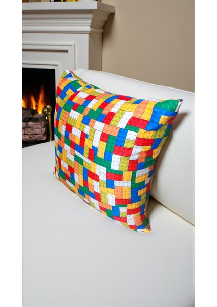 45X45 LEGO Kırlent ( Içi Dolu) Salon Minderi, Minder, Çocuk Odası Minderi, Koltuk Minderi, Yastık modelleri