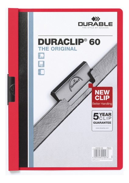 Sıkıştırmalı Dosya Duraclip Ortadan Klipsli 60 Syf A4 Kırmızı 2209