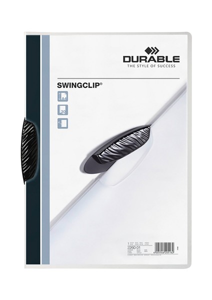 Sıkıştırmalı Dosya Swingclip Ortadan Klipsli 30 Syf A4 Siyah 2260