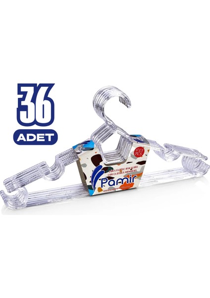 36 Adet Şeffaf Elbise Askısı Kristal Askı