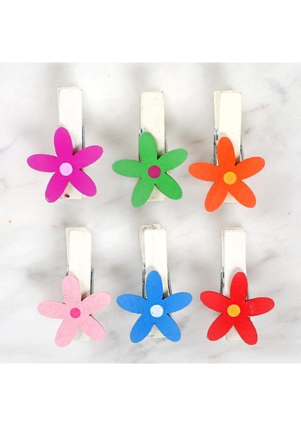 Loren Dekoratif Çiçek Desenli Mandal 6'lı fiyatları