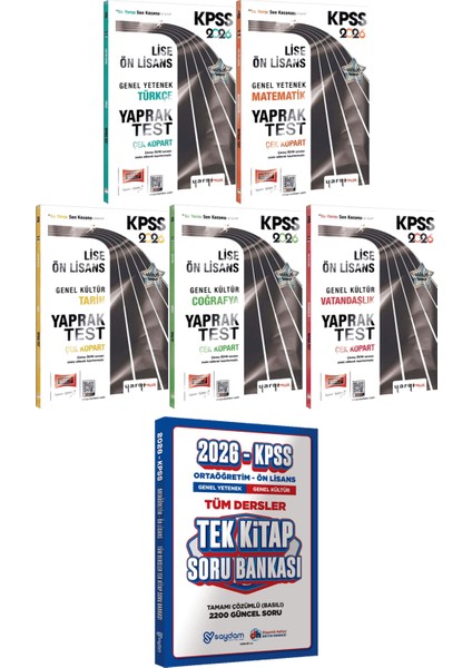 Türkçe Matematik Tarih Coğrafya Vatandaşlık Çek Kopart Yaprak Test - Ortaöğretim Ön Lisans Tek Kitap Soru