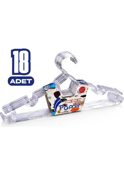 18 Adet Şeffaf Elbise Askısı Kristal Askı