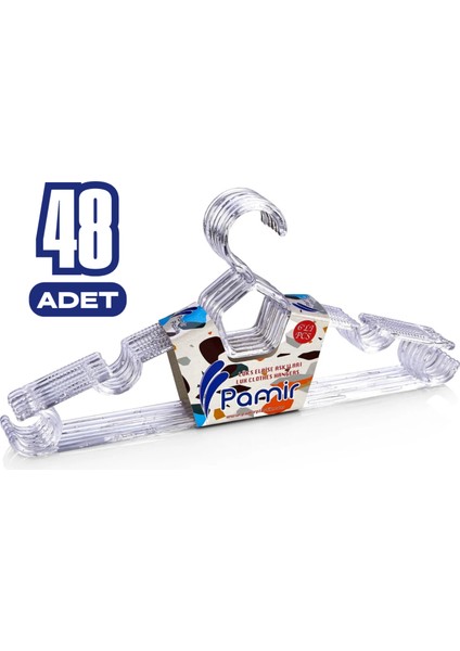 48 Adet Şeffaf Elbise Askısı Kristal Askı