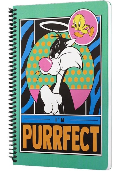 Spiralli Defter Looney Tunes Im Perrfect Yeşil 80 Yp 17X24 DFT-388630