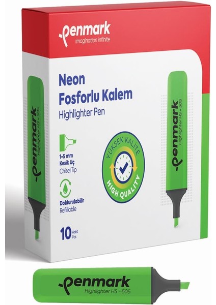 Fosforlu Kalem Neon Yeşil HS-505 02