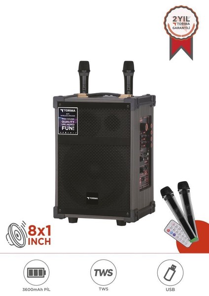 D71 Profesyonel Çift Mikrofonlu Bt Kablosuz Hoparlör Bass Ses Kutusu Speaker