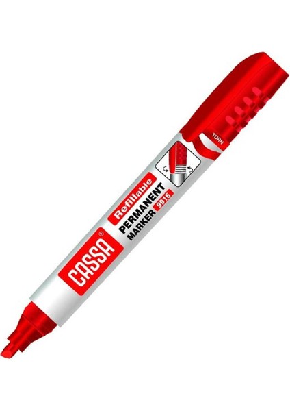 Markör Permanent Kesik Uçlu Kırmızı 9916