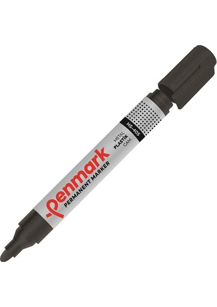 Markör Permanent Yuvarlak Uç Siyah HS-405